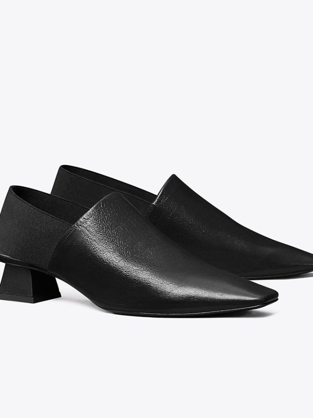 Tory Burch Black Leather Square-Toe Sling back Mule NWOT